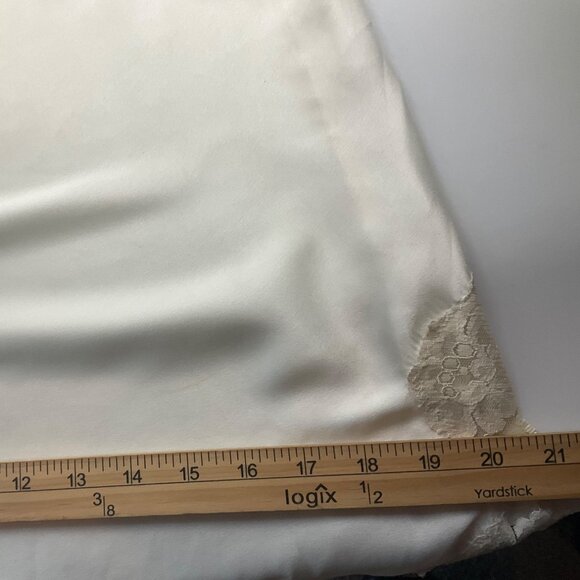VTG Fantasies By Morgan Taylor Cream Half Slip Mini Dress Satin Lace Coquette - Picture 8 of 12